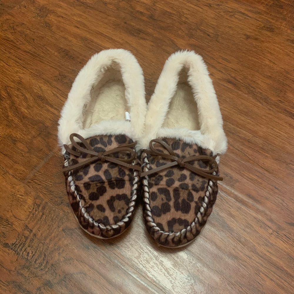 J. Crew Factory Leopard Mocassin Slippers